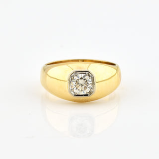 Brillantring aus 585 Gelb- und Weißgold, nachhaltiger second-hand Schmuck perfekt aufgearbeitet