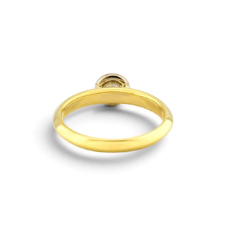 Brillantring aus 750 Gelb- und Weißgold, nachhaltiger second-hand Schmuck perfekt aufgearbeitet