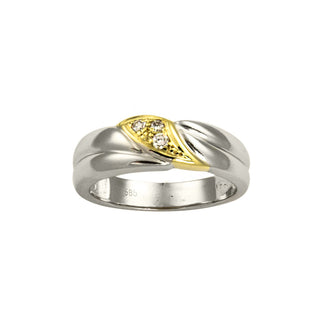 Brillantring aus 585 Gelb- und Weißgold, nachhaltiger second hand Schmuck perfekt aufgearbeitet