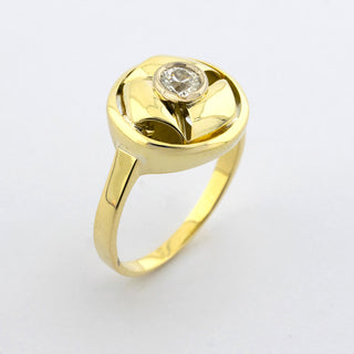Brillantring aus 585 Gelb- und Weißgold, nachhaltiger second hand Schmuck perfekt aufgearbeitet