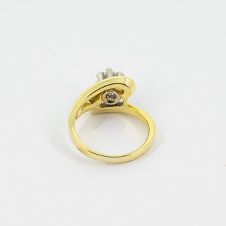 Brillantring aus 585 Gelb- und Weißgold, hochwertiger second hand Schmuck perfekt aufgearbeitet