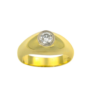 Brillantring aus 585 Gelb- und Weißgold, nachhaltiger second hand Schmuck perfekt aufgearbeitet