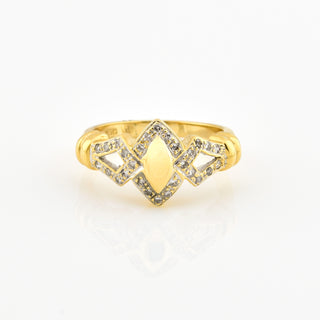 Brillantring aus 750 Gelb- und Weißgold, nachhaltiger second hand Schmuck perfekt aufgearbeitet