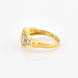 Brillantring aus 750 Gelb- und Weißgold, nachhaltiger second hand Schmuck perfekt aufgearbeitet