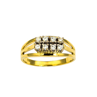 Brillantring aus 585 Gelb- und Weißgold, nachhaltiger second hand Schmuck perfekt aufgearbeitet