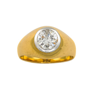 Brillantring aus 750 Gelb- und Weißgold, hochwertiger second hand Schmuck perfekt aufgearbeitet