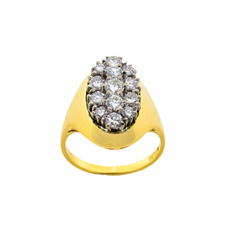 Brillantring aus 750 Gelb- und Weißgold, nachhaltiger second hand Schmuck perfekt aufgearbeitet