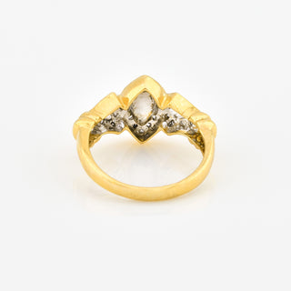 Brillantring aus 750 Gelb- und Weißgold, nachhaltiger second hand Schmuck perfekt aufgearbeitet