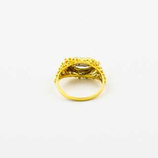 Ring aus 585 Gelb- und Weißgold mit Diamant, nachhaltiger second hand Schmuck perfekt aufgearbeitet