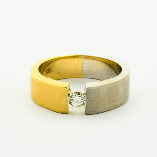 Diamantring aus 585 Gelb- und Weißgold, nachhaltiger second hand Schmuck perfekt aufgearbeitet