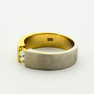 Diamantring aus 585 Gelb- und Weißgold, nachhaltiger second hand Schmuck perfekt aufgearbeitet