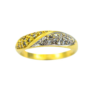 Diamantring aus 585 Gelb- und Weißgold, nachhaltiger second hand Schmuck perfekt aufgearbeitet