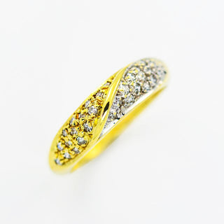 Diamantring aus 585 Gelb- und Weißgold, nachhaltiger second hand Schmuck perfekt aufgearbeitet