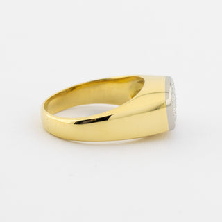 Diamantring aus 750 Gelb- und Weißgold, hochwertiger second hand Schmuck perfekt aufgearbeitet