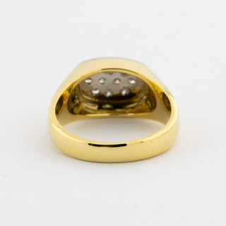 Diamantring aus 750 Gelb- und Weißgold, hochwertiger second hand Schmuck perfekt aufgearbeitet