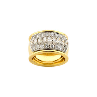 Diamantring aus 750 Gelb- und Weißgold mit Brillant, nachhaltiger second-hand Schmuck perfekt aufgearbeitet