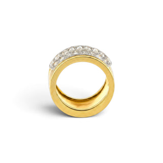 Diamantring aus 750 Gelb- und Weißgold mit Brillant, nachhaltiger second-hand Schmuck perfekt aufgearbeitet
