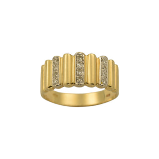 Diamantring aus 585 Gelb- und Weißgold, nachhaltiger second hand Schmuck perfekt aufgearbeitet