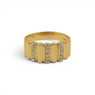 Diamantring aus 585 Gelb- und Weißgold, nachhaltiger second hand Schmuck perfekt aufgearbeitet