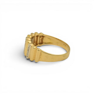 Diamantring aus 585 Gelb- und Weißgold, nachhaltiger second hand Schmuck perfekt aufgearbeitet