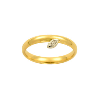 Diamantring aus 750 Gelb- und Weißgold, nachhaltiger second-hand Schmuck perfekt aufgearbeitet