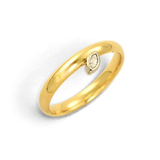 Diamantring aus 750 Gelb- und Weißgold, nachhaltiger second-hand Schmuck perfekt aufgearbeitet