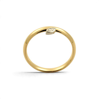Diamantring aus 750 Gelb- und Weißgold, nachhaltiger second-hand Schmuck perfekt aufgearbeitet