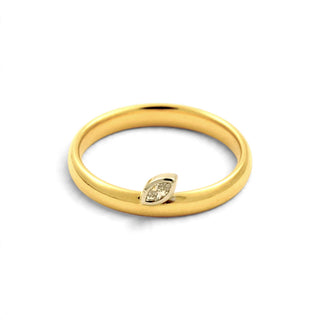 Diamantring aus 750 Gelb- und Weißgold, nachhaltiger second-hand Schmuck perfekt aufgearbeitet