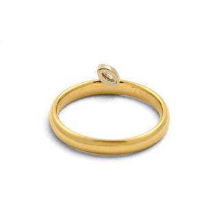 Diamantring aus 750 Gelb- und Weißgold, nachhaltiger second-hand Schmuck perfekt aufgearbeitet