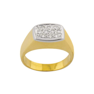 Diamantring aus 750 Gelb- und Weißgold, hochwertiger second hand Schmuck perfekt aufgearbeitet