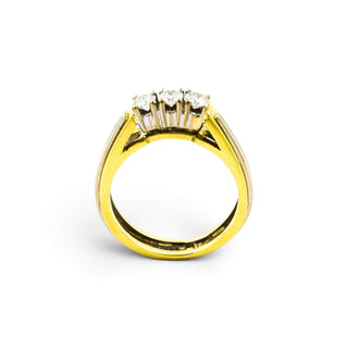 Brillantring aus 585 Gelb- und Weißgold, nachhaltiger second hand Schmuck perfekt aufgearbeitet