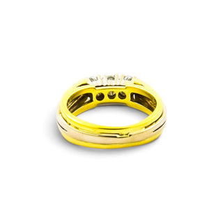 Brillantring aus 585 Gelb- und Weißgold, nachhaltiger second hand Schmuck perfekt aufgearbeitet