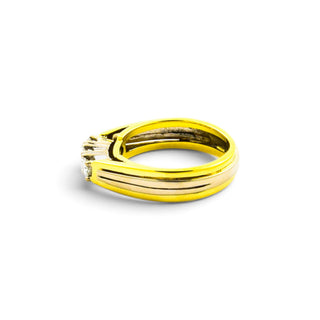 Brillantring aus 585 Gelb- und Weißgold, nachhaltiger second hand Schmuck perfekt aufgearbeitet