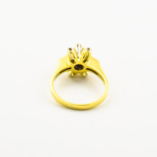 Ring aus 585 Gelb- und Weißgold mit Perle und Brillant, nachhaltiger second hand Schmuck perfekt aufgearbeitet