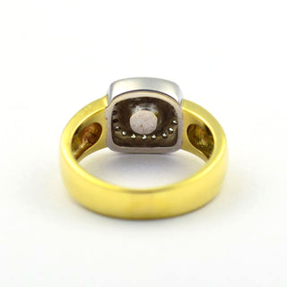 Perlenring aus 585 Gelb- und Weißgold mit Brillant, nachhaltiger second hand Schmuck perfekt aufgearbeitet