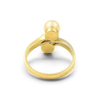 Perlenring aus 585 Gelb- und Weißgold, nachhaltiger second-hand Schmuck perfekt aufgearbeitet