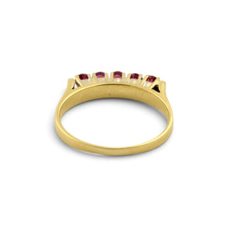 Ring aus 585 Gelb- und Weißgold mit Rubin, nachhaltiger second-hand Schmuck perfekt aufgearbeitet