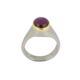 Rubinring aus 585 Gelb- und Weißgold, hochwertiger second hand Schmuck perfekt aufgearbeitet