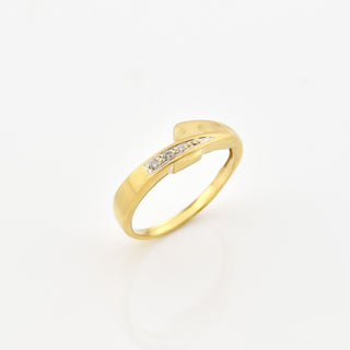 Brillantring aus 585 Gelbgold, nachhaltiger second hand Schmuck perfekt aufgearbeitet