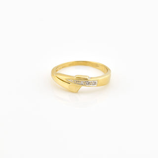 Brillantring aus 585 Gelbgold, nachhaltiger second hand Schmuck perfekt aufgearbeitet