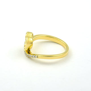 Brillantring Herz aus 585 Gelbgold, nachhaltiger second hand Schmuck perfekt aufgearbeitet