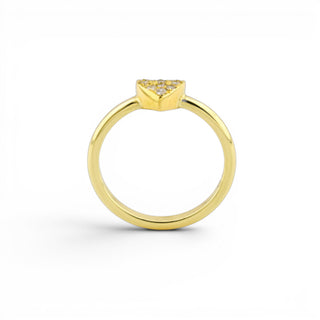 Brillantring Herz aus 585 Gelbgold, nachhaltiger second-hand Schmuck perfekt aufgearbeitet
