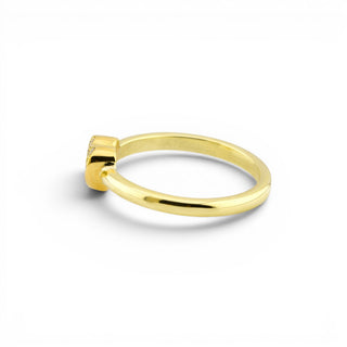Brillantring Herz aus 585 Gelbgold, nachhaltiger second-hand Schmuck perfekt aufgearbeitet