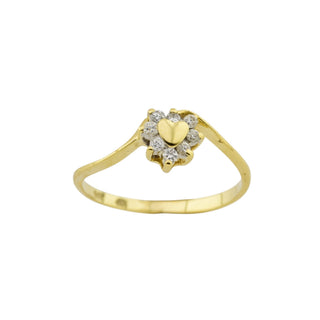 Brillantring Herz aus 585 Gelbgold, nachhaltiger second-hand Schmuck perfekt aufgearbeitet