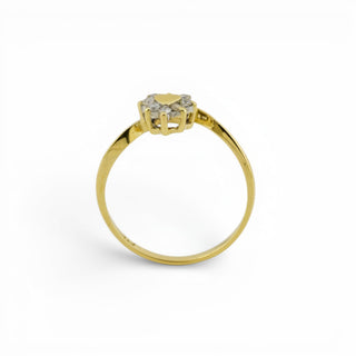 Brillantring Herz aus 585 Gelbgold, nachhaltiger second-hand Schmuck perfekt aufgearbeitet