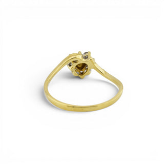 Brillantring Herz aus 585 Gelbgold, nachhaltiger second-hand Schmuck perfekt aufgearbeitet