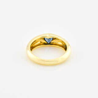 Saphirring Herz aus 585 Gelbgold, nachhaltiger second hand Schmuck perfekt aufgearbeitet
