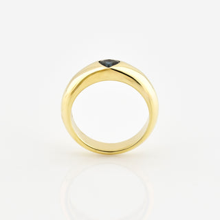 Saphirring Herz aus 585 Gelbgold, nachhaltiger second hand Schmuck perfekt aufgearbeitet