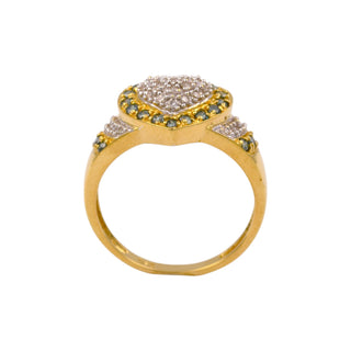 Brillantring Herz aus 585 Gelb- und Weißgold mit Diamant, nachhaltiger second-hand Schmuck perfekt aufgearbeitet