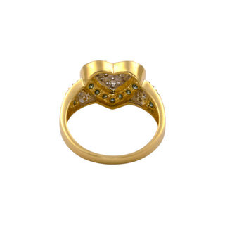 Brillantring Herz aus 585 Gelb- und Weißgold mit Diamant, nachhaltiger second-hand Schmuck perfekt aufgearbeitet